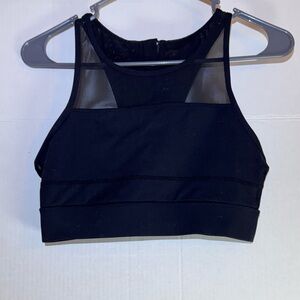Black Mesh Sports Bra